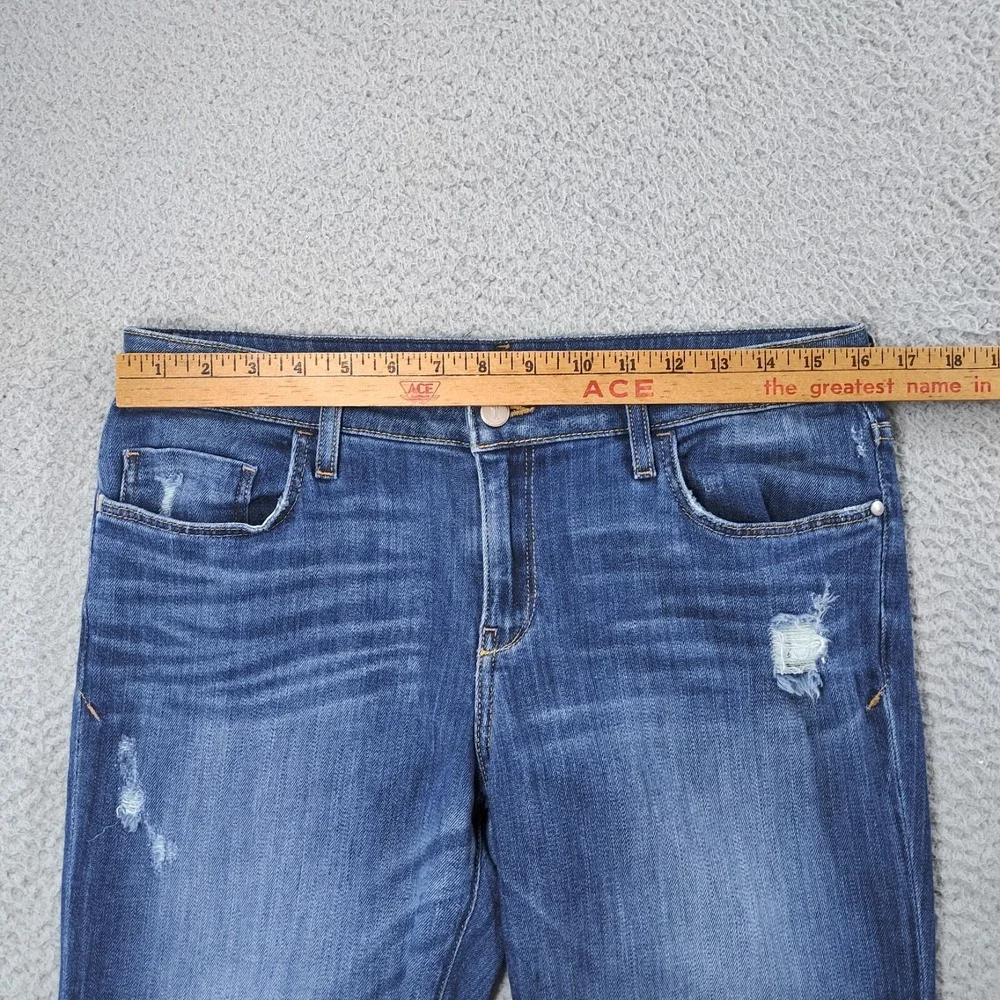 Pilcro and the Letterpress Jeans Womens 29 Blue Hyphen Medium Wash Distressed